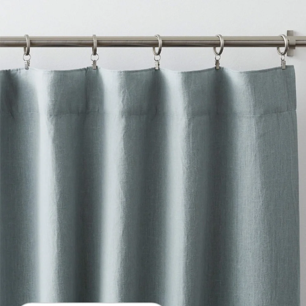 CRATE & BARREL EUROPEAN FLAX CERTIFIED LINEN DRAPERY PANEL SET OF 2 - 52…